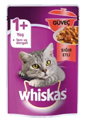 Whiskas Pouch Güveç Sığır Etli Yetişkin Kedi Konservesi 85gr - 1