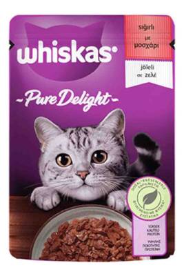 Whiskas Pouch Pure Delight Sığır Etli Yetişkin Kedi Konservesi 85gr - 1