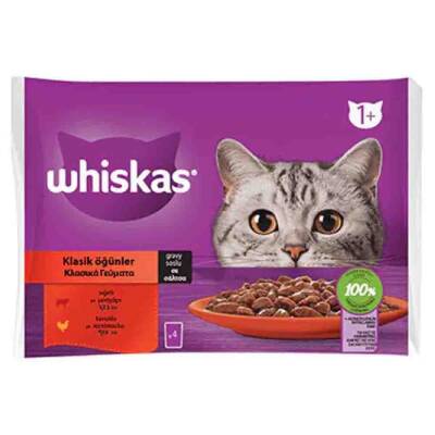 Whiskas Pouch Sığırlı ve Tavuklu Yetişkin Kedi Konservesi 85gr(4lü) - 1