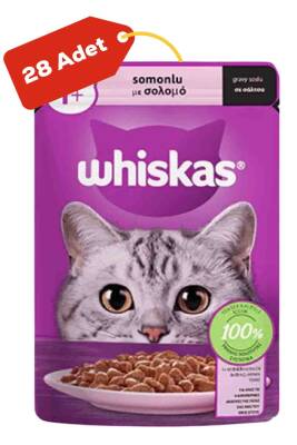 Whiskas Pouch Somon Balıklı Yetişkin Kedi Konservesi28x85gr 28li - 1