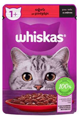 Whiskas Pouch Sos İçinde Sığır Etli Yetişkin Kedi Konservesi 85gr - 1