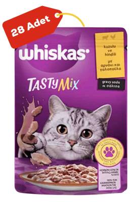 Whiskas Pouch Tasty Mix Kuzulu ve Hindili Yetişkin Kedi Konservesi 28x85gr 28li - 1