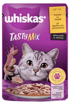 Whiskas Pouch Tasty Mix Kuzulu ve Hindili Yetişkin Kedi Konservesi 85gr - 1