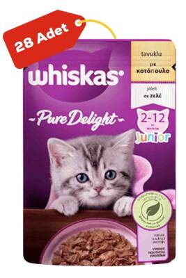 Whiskas Pure Delight Tavuklu Yavru Kedi Konservesi 28x85gr 28li - 1