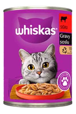 Whiskas Sos İçinde Sığır Etli Yetişkin Kedi Konservesi 400gr - 1