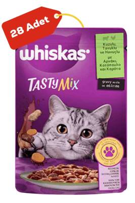 Whiskas Tasty Mix Kuzulu Tavuklu Havuçlu Yetişkin Kedi Konservesi 28x85gr 28li - 1