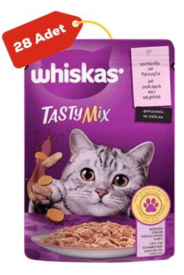 Whiskas Tasty Mix Somonlu Havuçlu Yetişkin Kedi Konservesi 28x85gr 28li - 1