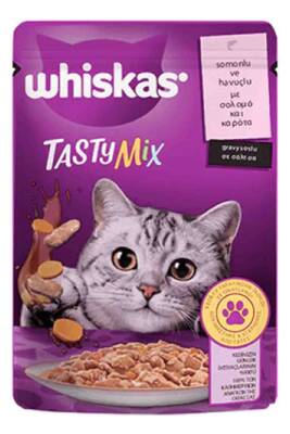 Whiskas Tasty Mix Somonlu Havuçlu Yetişkin Kedi Konservesi 85gr - 1